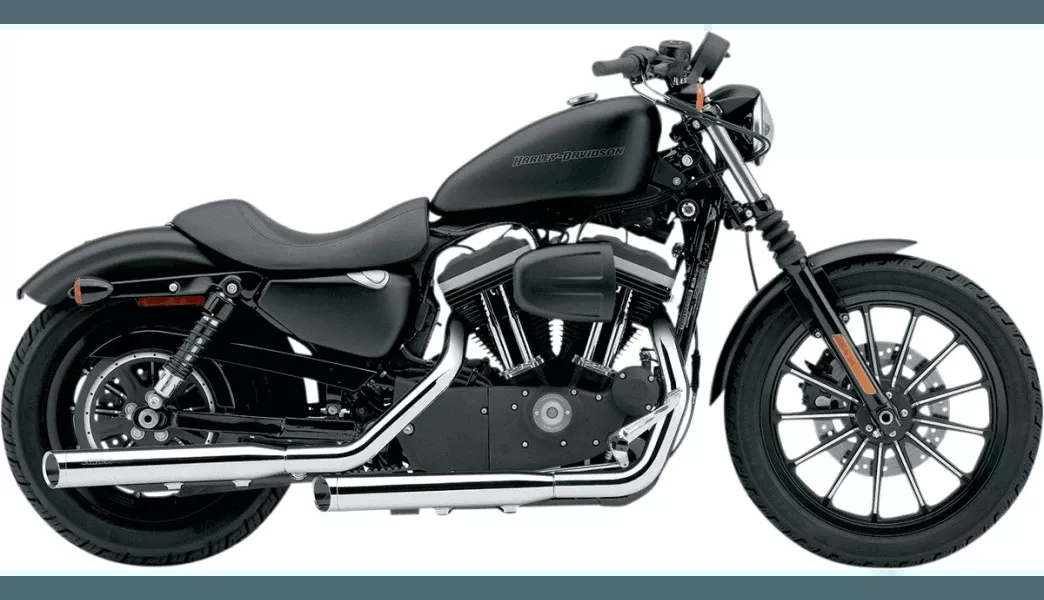 Cobra 3 inch Slashcut Slip-On Mufflers for '04-13 Harley Davidson Sportster - Chrome