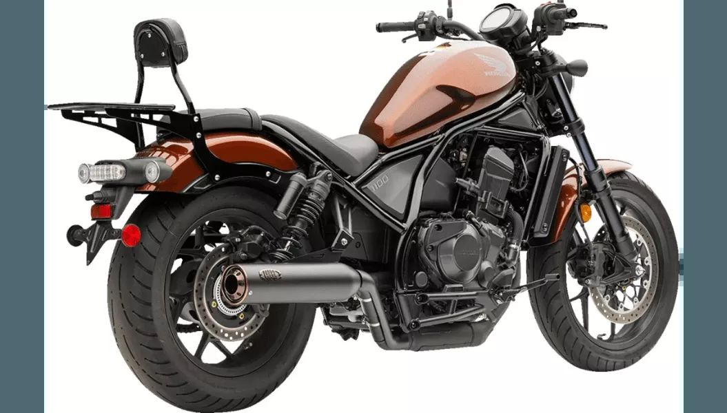 Cobra 4" Slip On Muffler for '21-24 Honda Rebel 1100 - Black with Bronze Tip