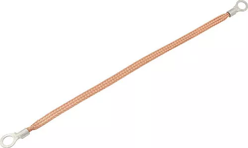 Copper Ground Strap 12in w/ 3/8in Ring Terminals ALL76330-12