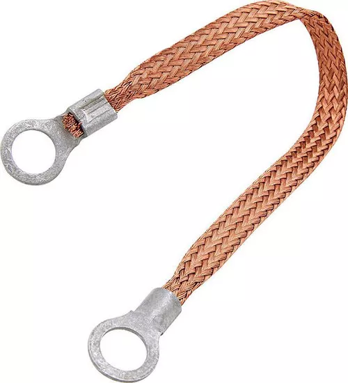 Copper Ground Strap 24in w/ 1/4in Ring Terminals ALL76328-24