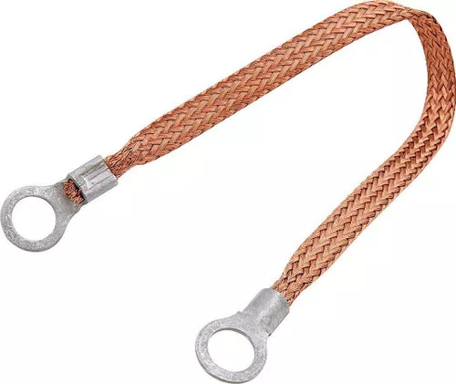 Copper Ground Strap 9in w/ 3/8in Ring Terminals ALL76330-9