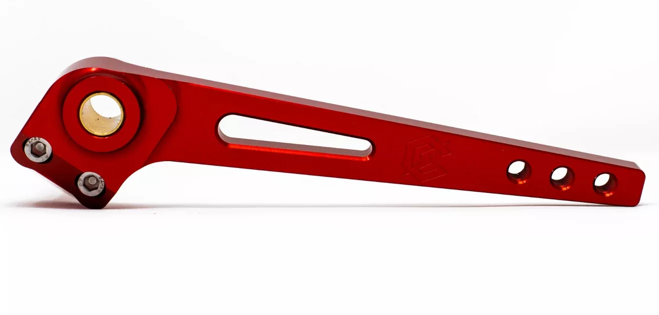 Crossthread Cycle M8 Softail Brake Arm Red Triple Mount – Spiked Red