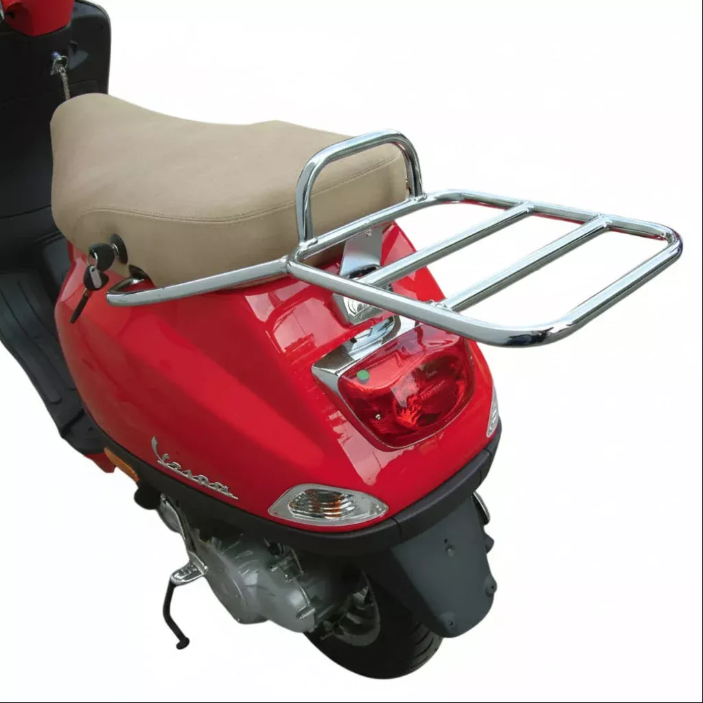Cuppini Vespa LX Rear Rack for Top Case – Chrome