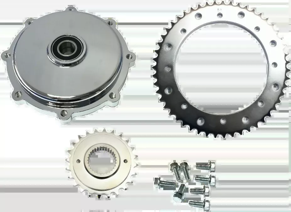 Cush Drive Chain Conv Kit Chrome for Harley 2017 up FLH/FLT