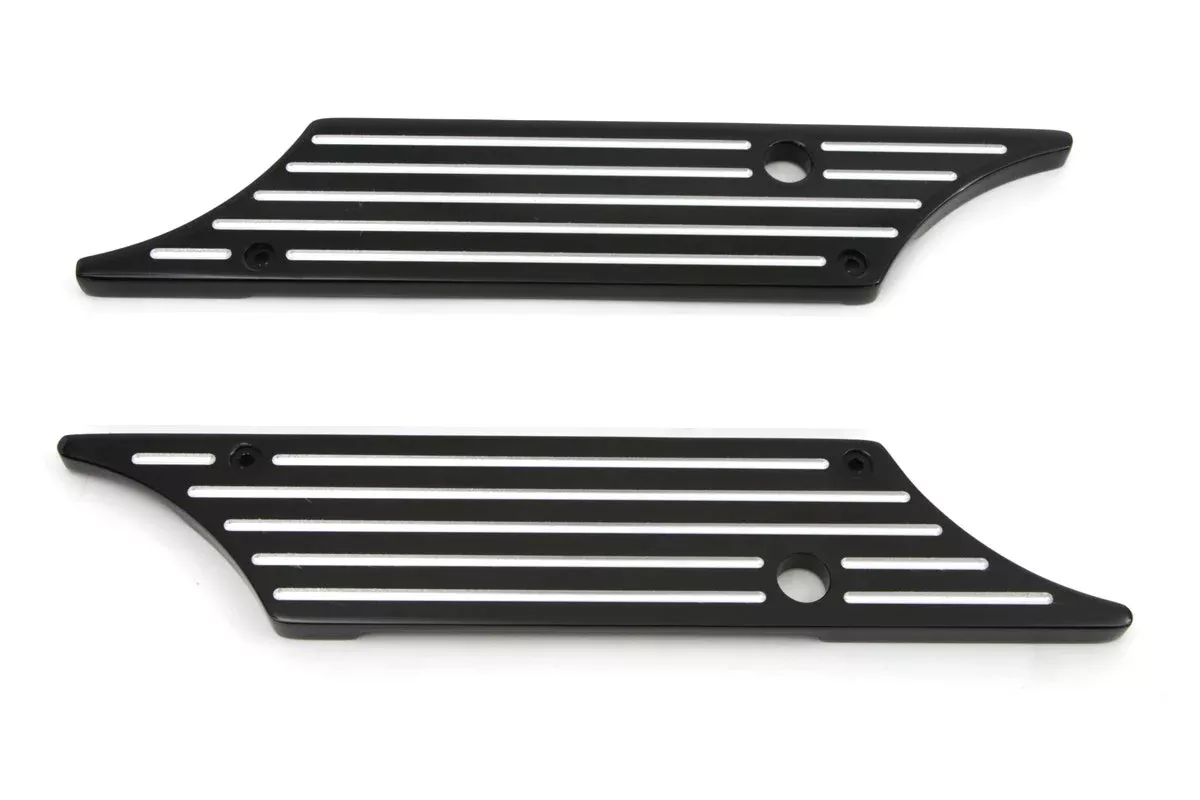 Custom Chrome Black Saddlebag Latch Covers For Harley Baggers FLT FLH 93-13