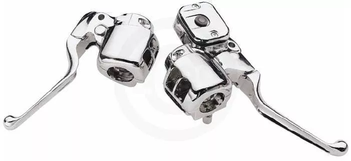 Custom Chrome Handlebar Control Housing Levers Harley Softail 07-10 Dyna 07-13