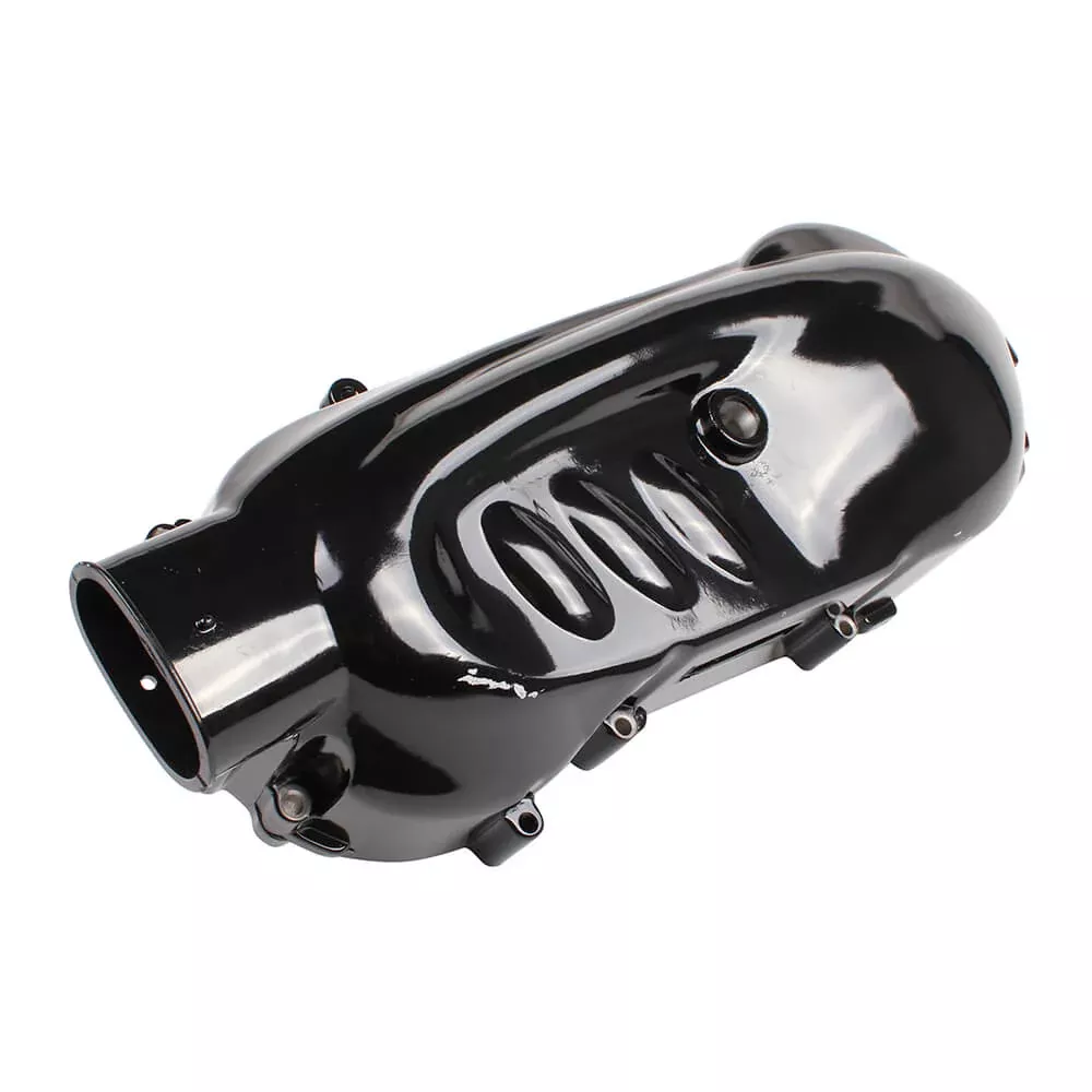 Custom CVT Cover (Standard Length, Black); GY6