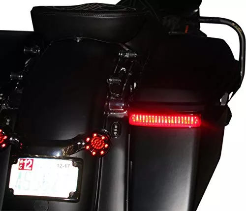 Custom Dynamics CD-SBSEQ-SS8-BR Sequential Bagz Saddlebag Lights – Gloss Black/Red Lens