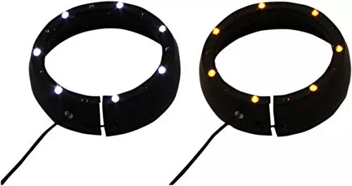 Custom Dynamics CDTB-45TR-2B Passing Lamp Trim Rings with White DRL and LED Turn Signals – Black