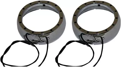 Custom Dynamics CDTB-45TR-3C Passing Lamp Trim Rings with White DRL and LED Turn Signals – Chrome