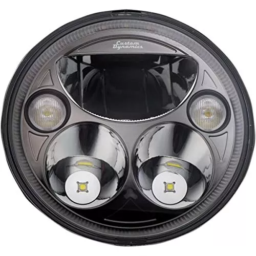 Custom Dynamics CDTB-7-IF-B 7in. TruBeam Headlights – Black/Chrome Reflector