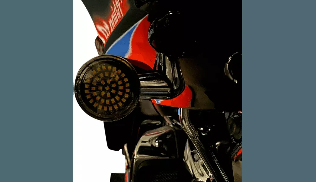 Custom Dynamics Genesis 4 LED Bullet Style Turn Signal Inserts for '84-Up Harley Davidson Models - Amber/White