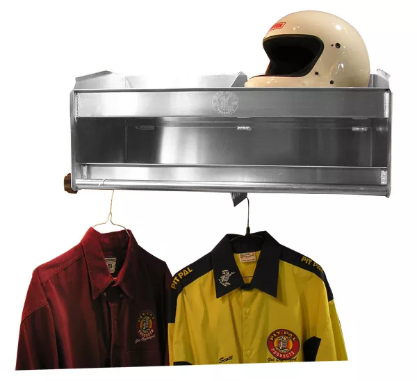 Deluxe 2 Bay Helmet Shelf with Garment Rack