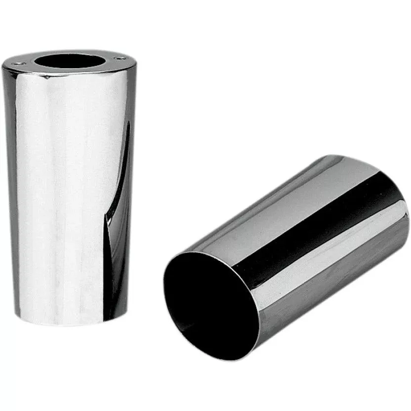 Drag Chrome Smooth Stock Length Fork Repl OEM Upper Slider Covers 84-13