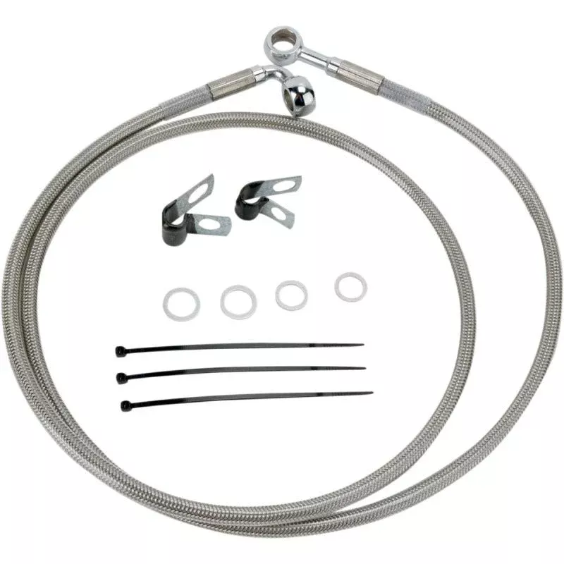 Drag Front Extended +8 Stainless Steel Brake Line Harley 84-98 FXST 93-05 FXDWG