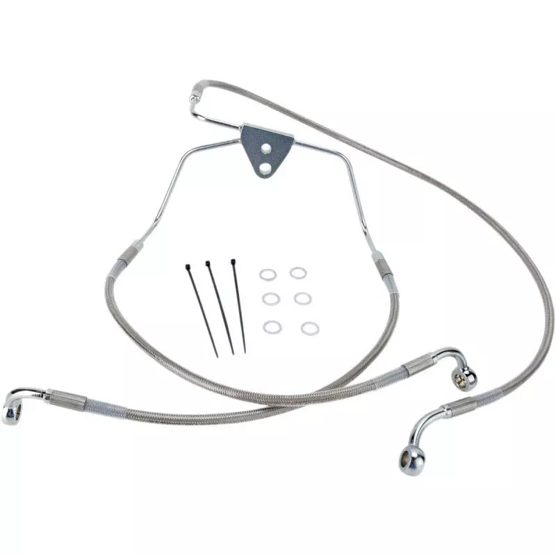 Drag Front Extended +8 Stainless Steel Brake Line for Harley 96-07 FLHT/FLHX