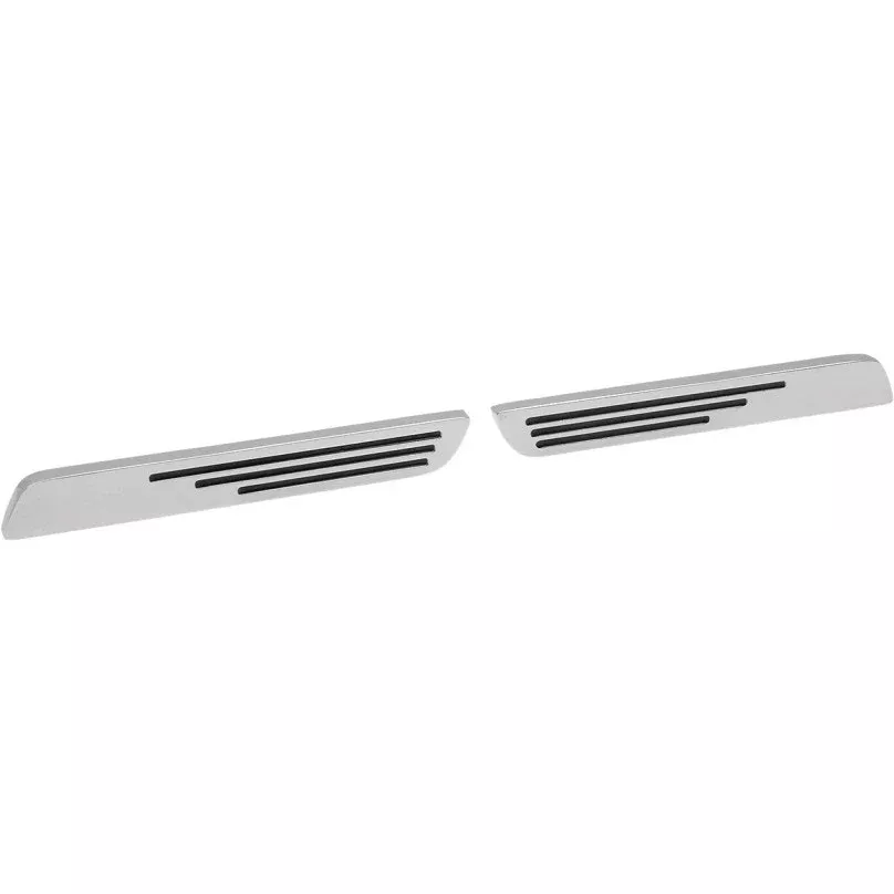 Drag Saddlebag Latch Cover Inserts Ball Milled Chrome For Harley FLH/T 93-13