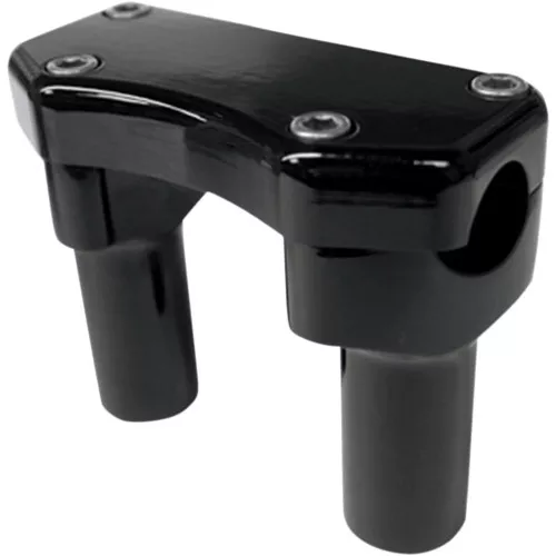 Drag Specialties 3" Straight Handlebar Risers/Top Clamp Kit - Gloss Black