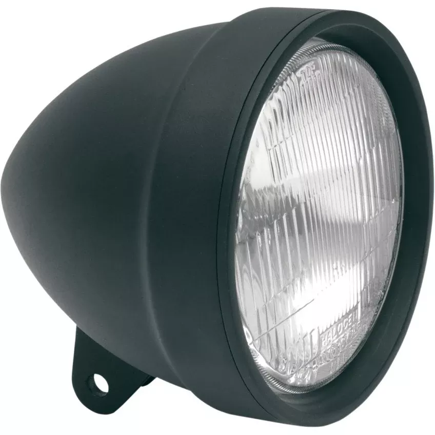 Drag Specialties 5 3/4" Matte Flat Black Die-Cast Headlight Assembly for Harley