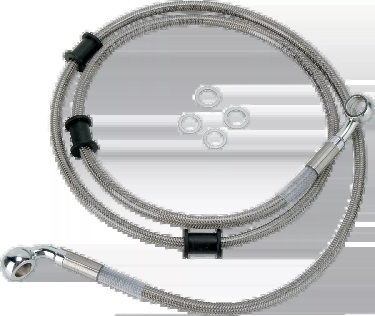 Drag Specialties Front Stainless Steel Brake Line for Harley 08-10 FLST/F w/o ABS