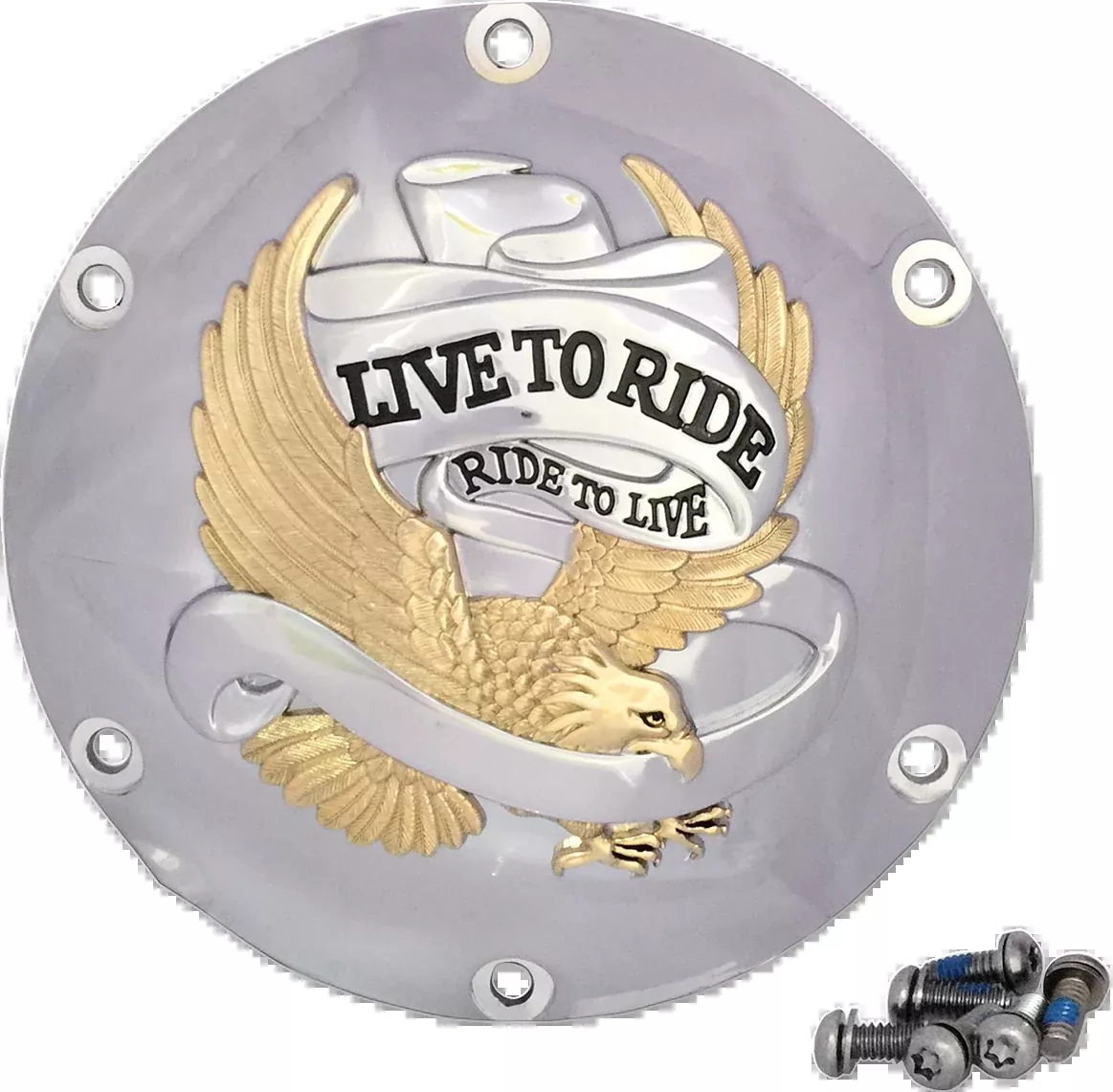 Drag Specialties Gold 6 Hole Live to Ride Derby Cover 2004-2022 Harley Sportster