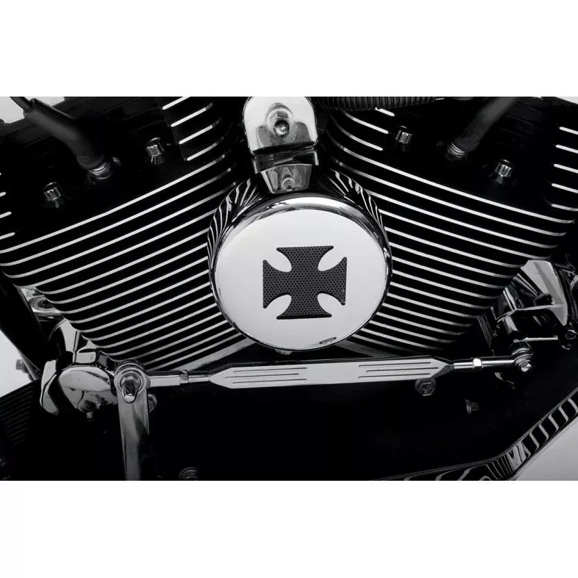 Drag Specialties Maltese Cross Chrome Horn Cover for Harley V-Twin Models