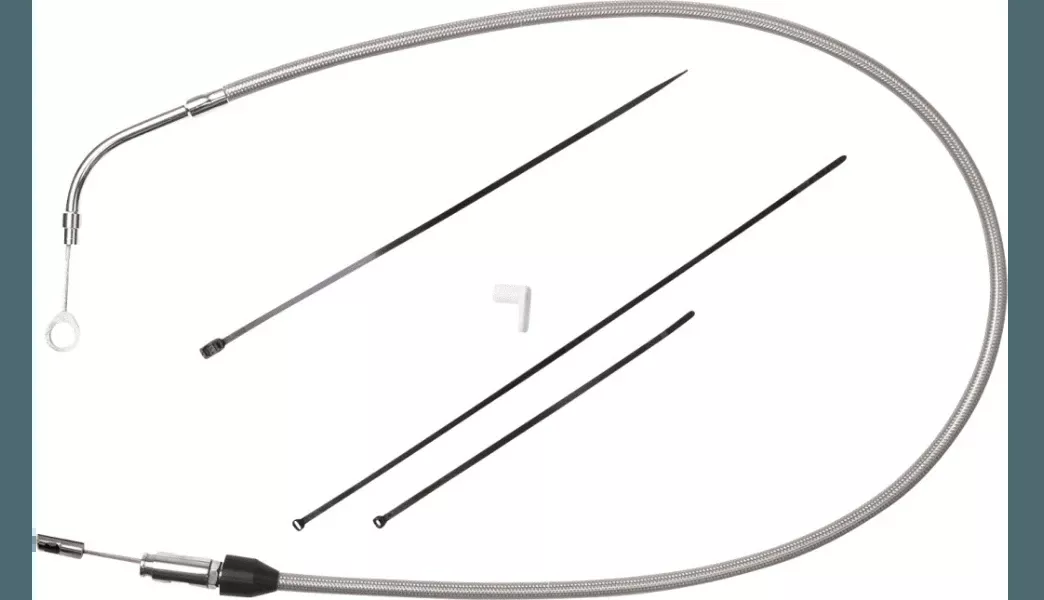Drag Specialties Quick Connect Braided Upper Clutch Cable for '21-22 Harley Davidson Road Glide FLTRK/FLTRX/FLTRXS/FLXRST Stock Length (Choose Finish)