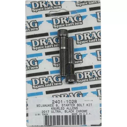 Drag Specialties Starter Bolt Kit for 2017-2022 Harley M-Eight - Black Chrome