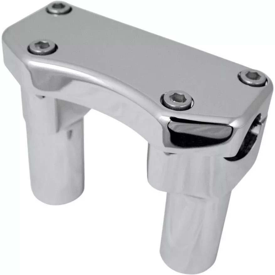 Drag Straight Chrome 3" Tall Forged Aluminum Risers W/ 1" Clamp for Harley
