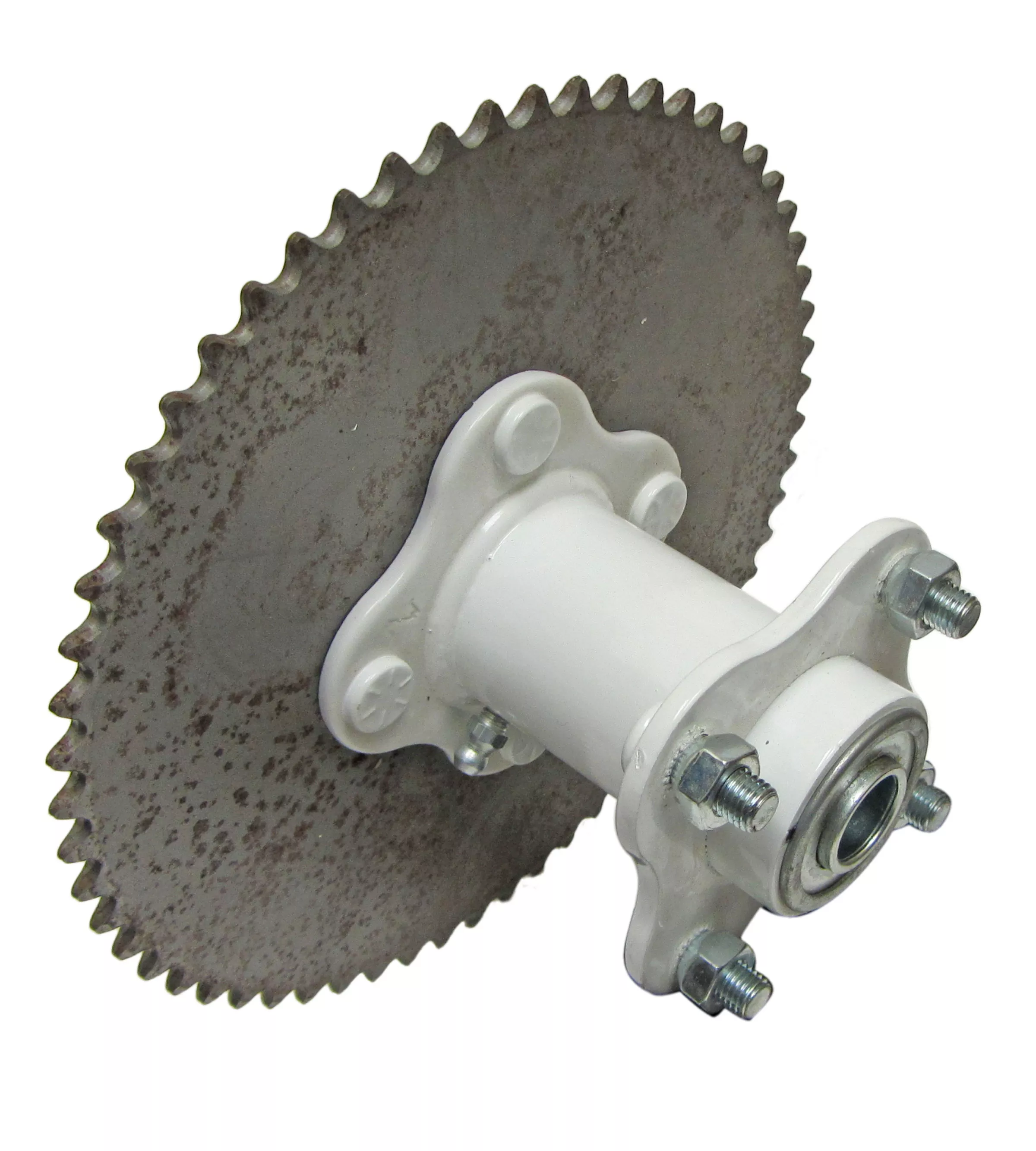 Dual Flange Hub with #35 Sprocket 60TPowder-coated White | 2-13/16" Bolt Circle