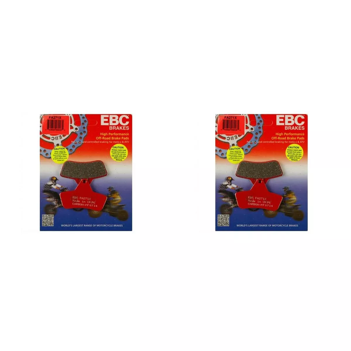 EBC Brake Pad Front Kit FA271X for Arctic Cat 454 Bearcat 2×4 1997-1998