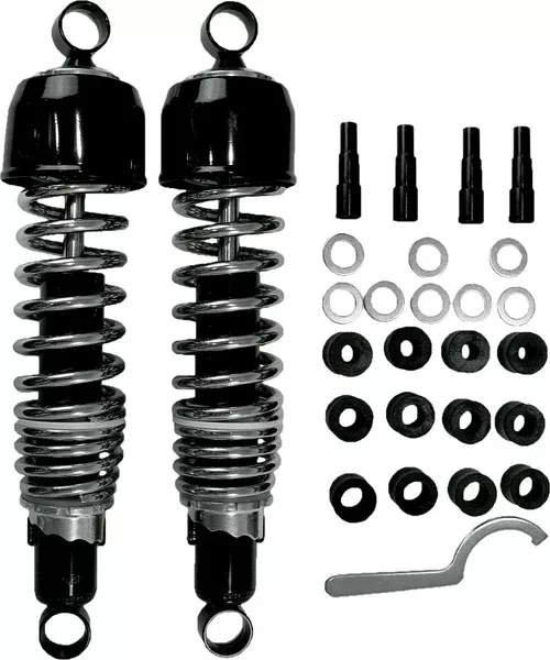 EMGO CLASSIC SHOCKS W/EYELET MOUNT BLACK/CHROME 325 MM 17-05572