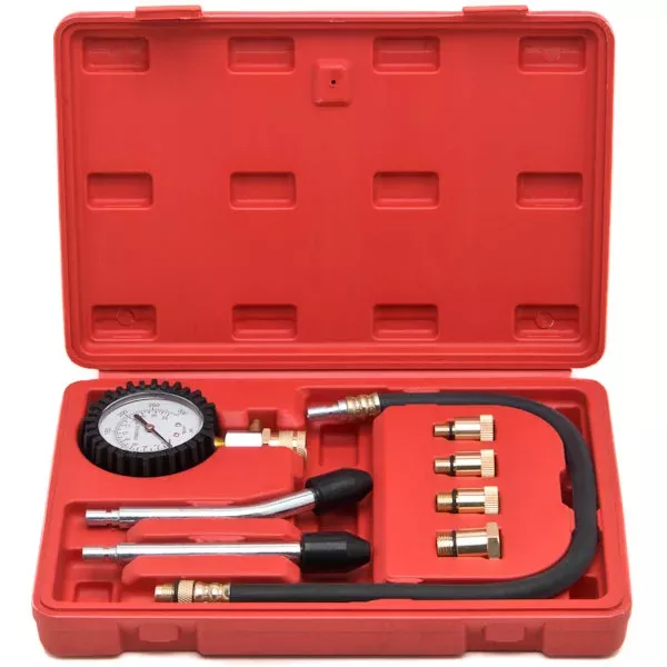 Engine Cylinder Compression Tester Gauge Kit Professional Mechanics Gas Engine