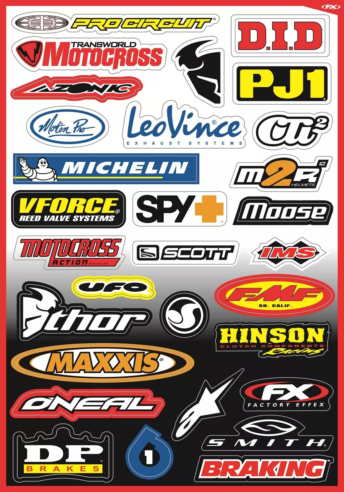 Factory Effex Sponsor Kit B Sticker Sheet