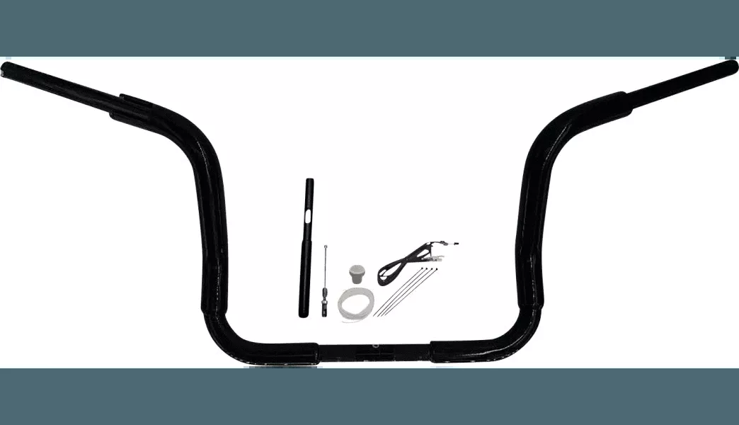 Fat Baggers 1.5" EZ Install Rounded Top Handlebar Kit for '21-23 FLH Models - 12" Black