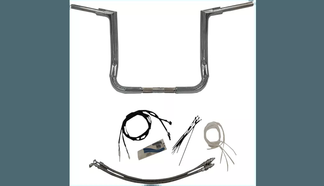 Fatbaggers 1.5 inch EZ Install Flat Top Handlebar Kit for '14-20 Harley Davidson FLH Models - 14" Chrome