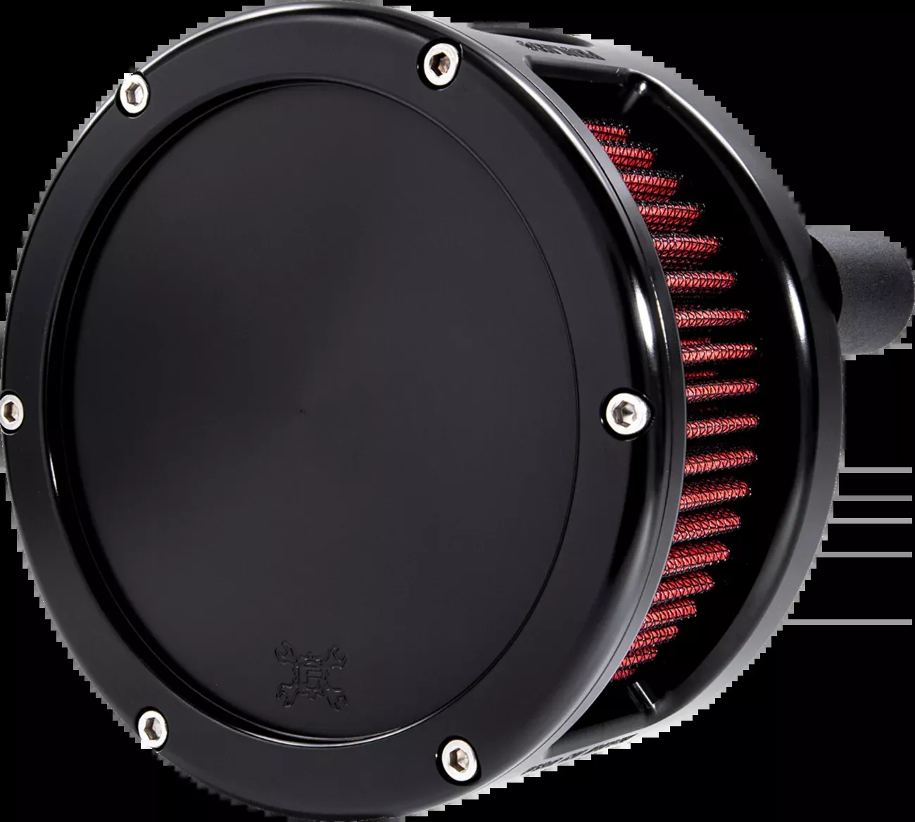Feuling BA Series Solid Black Red Air Cleaner Kit 2017-24 Harley Touring Softail