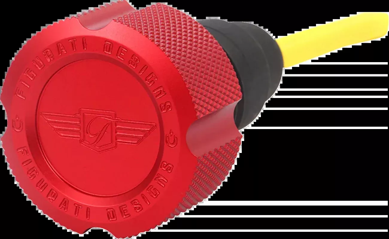 FIGURATI DESIGNS Performance Magnetic Oil Dipstick - Knurled - Red - '07-'16 Touring/Trike - FDP01-TCKN-R