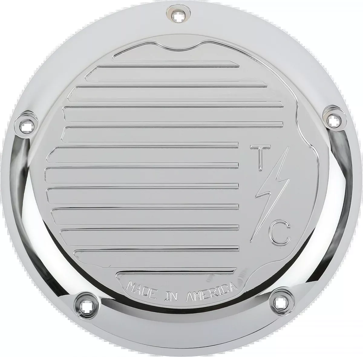 Finned Derby Cover / ’16-’24 Touring, 5 Hole Chrome