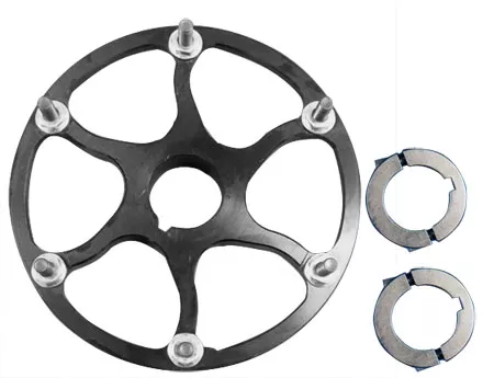 Floating Sprocket Hub (1-1/4" Bore) Aluminum | 5-1/4" Bolt Circle | Includes Lock Collars