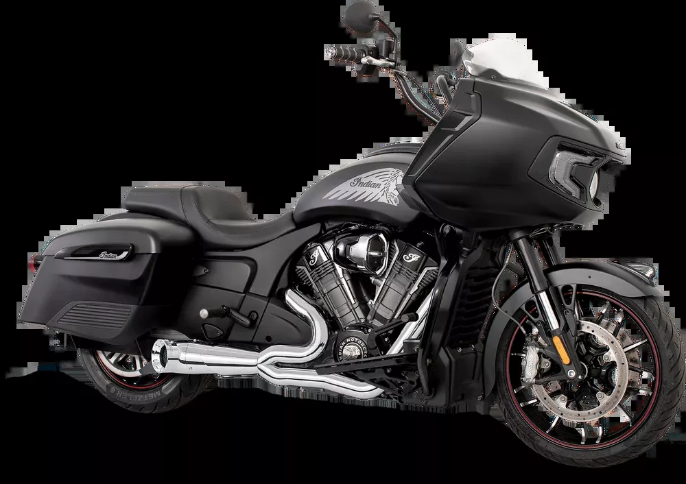 FREEDOM EXHAUST 2:1 CHROME SHORTY TURNOUT 20+ INDIAN TOURING
