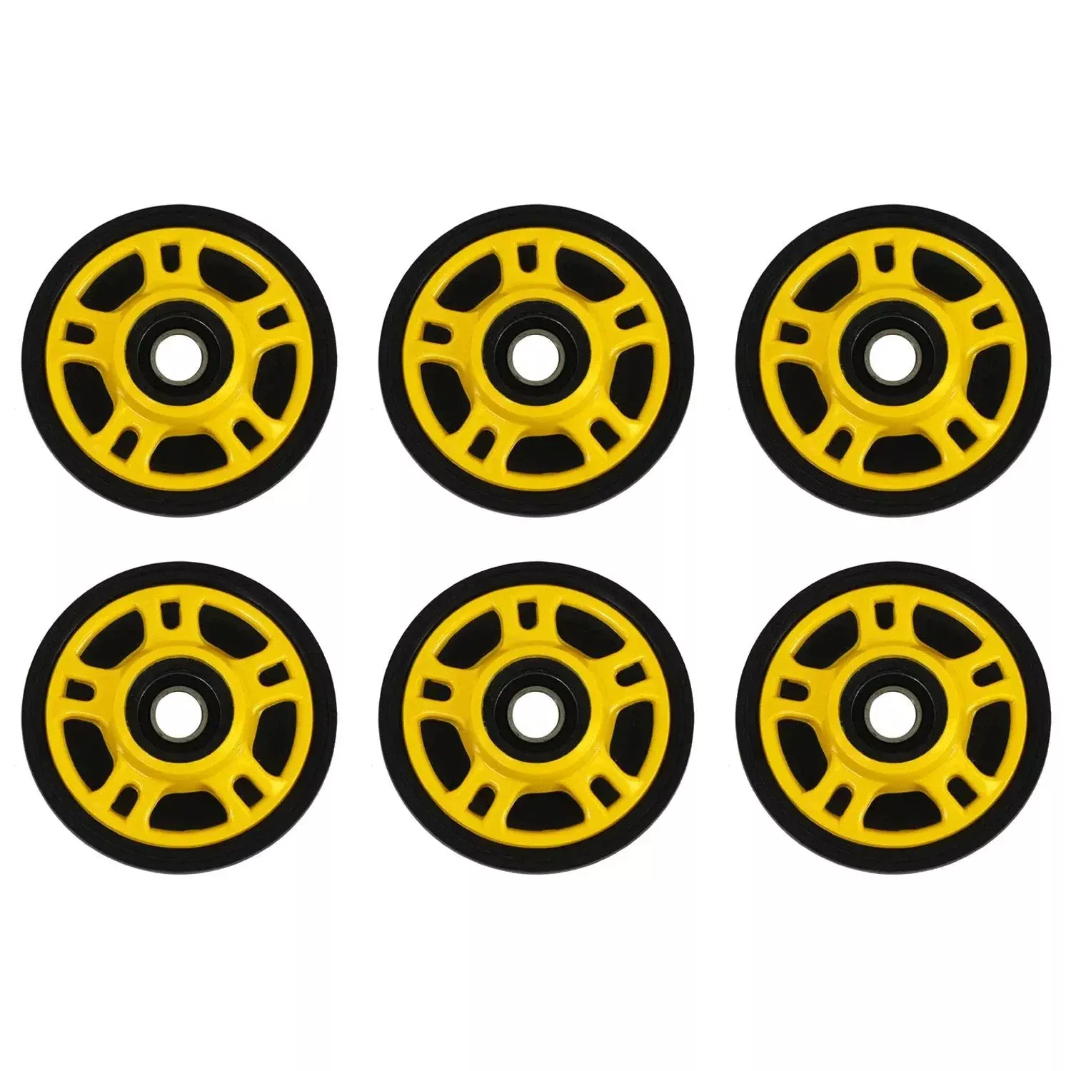 Front & Mid Rail Yellow Idler Wheels Kit for ARCTIC CAT ZL 600, 800 2002-2003