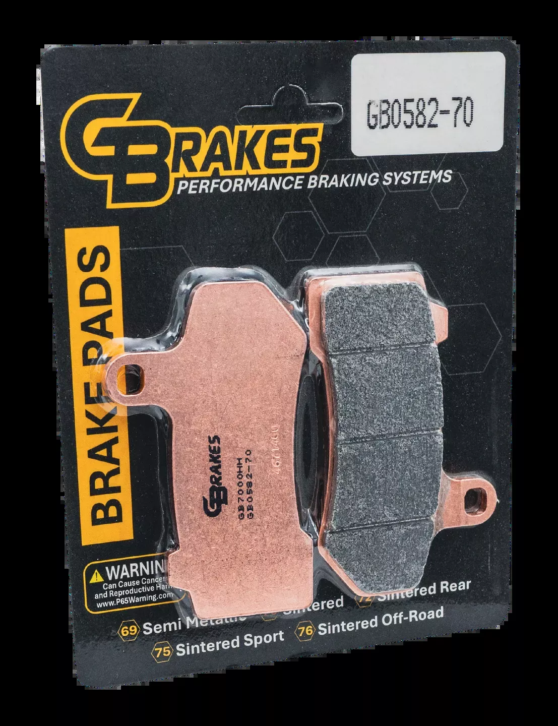 GBrakes HH Sintered Compound Brake Pads - GB0582-70
