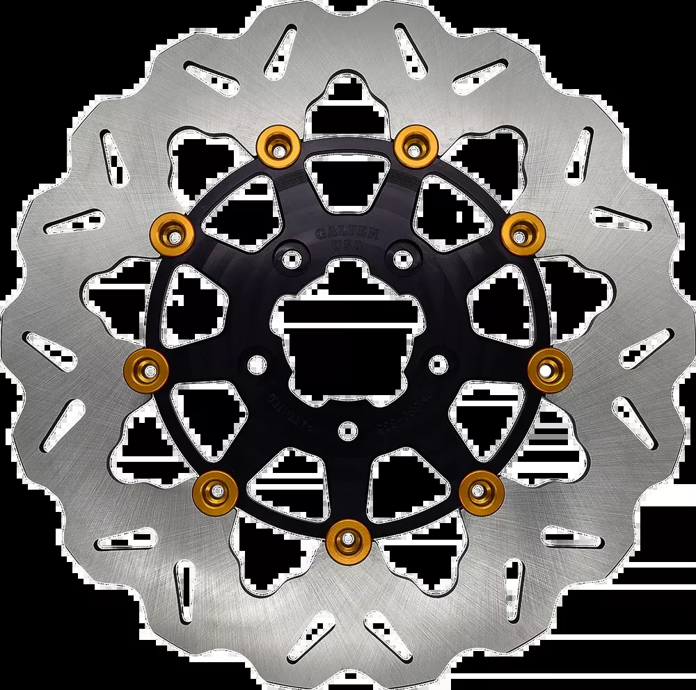 GBRAKES WAVE FRONT ROTORS GOLD BUTTONS HARLEY MODELS 00-25