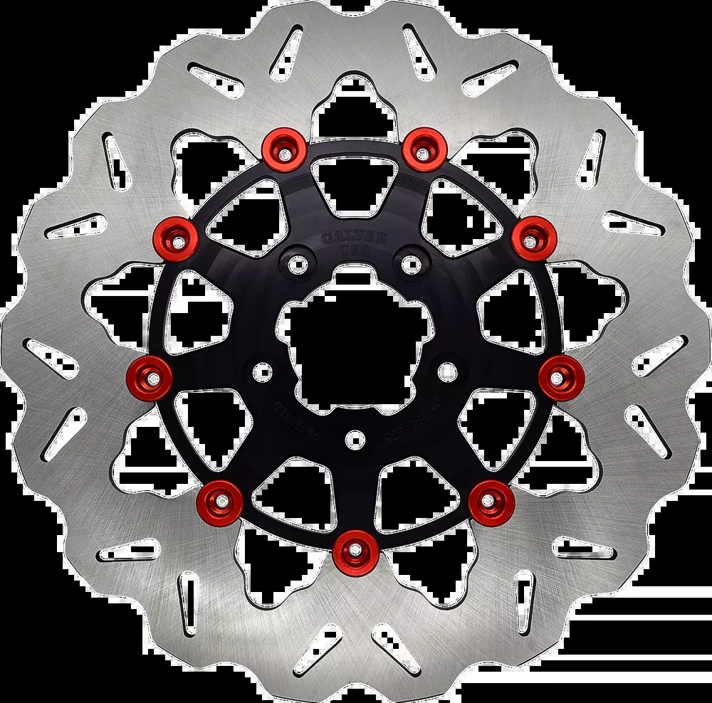 GBRAKES WAVE FRONT ROTORS RED BUTTONS HARLEY MODELS 00-26