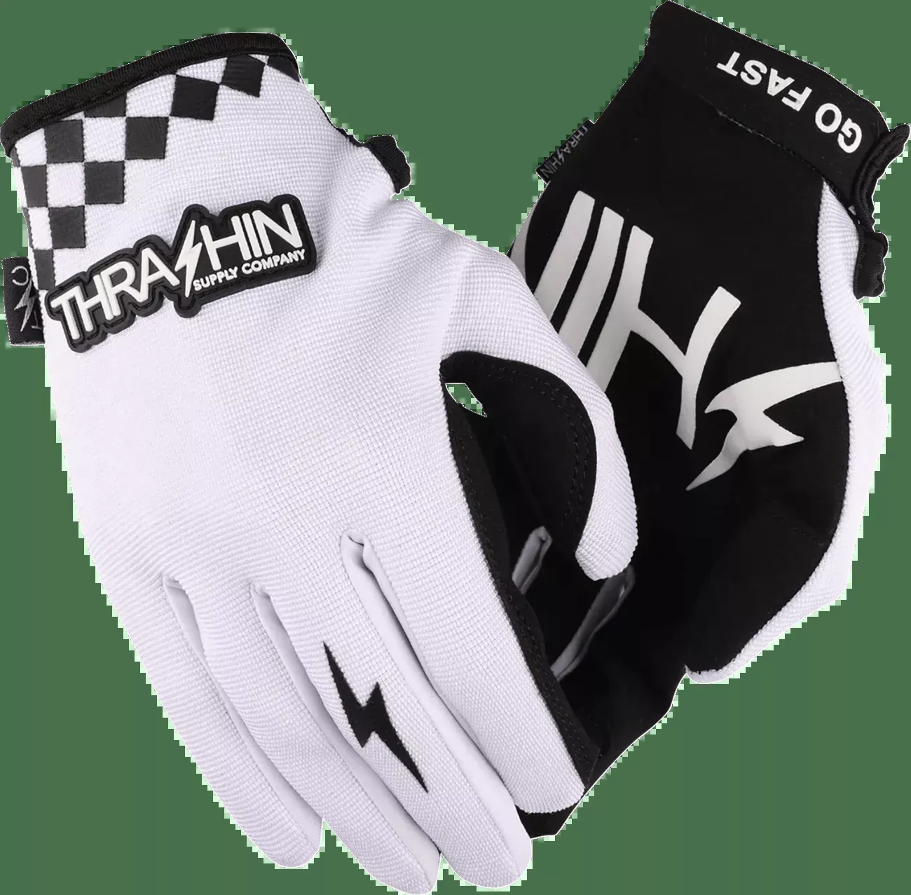 Go Fast Stealth Gloves / White or Red, Synthetic Palm