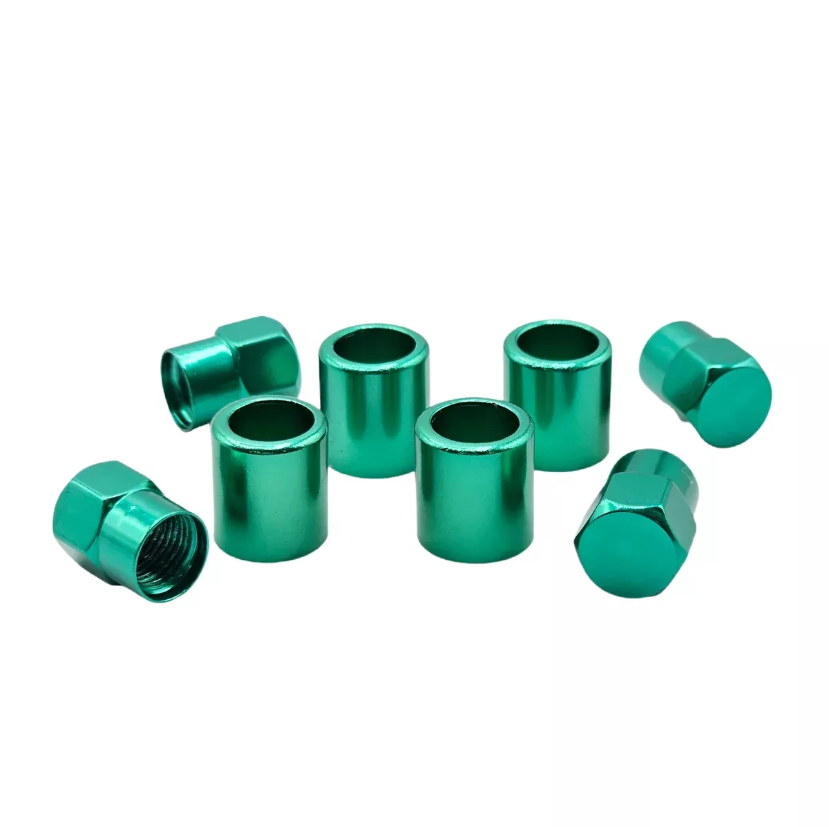 Green Aluminum Valve Sleeve & Cap Set – TR413 Snap-In 0.305″-32