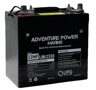 Group 22NF AGM Marine Battery - Adventure Power UB12550