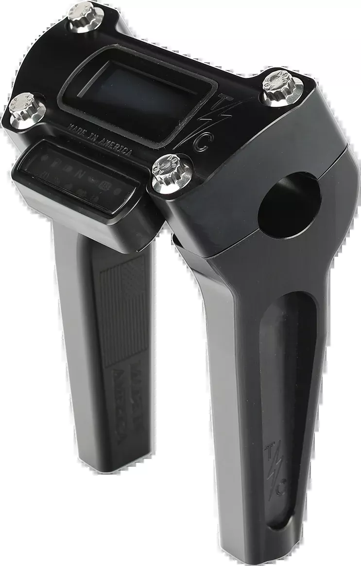 Handlebar Risers - Straight - 6" - Gauge Cutout - Black