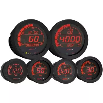 HD-02 | 6-Piece Gauge Kit (Black Bezel) | Harley-Davidson